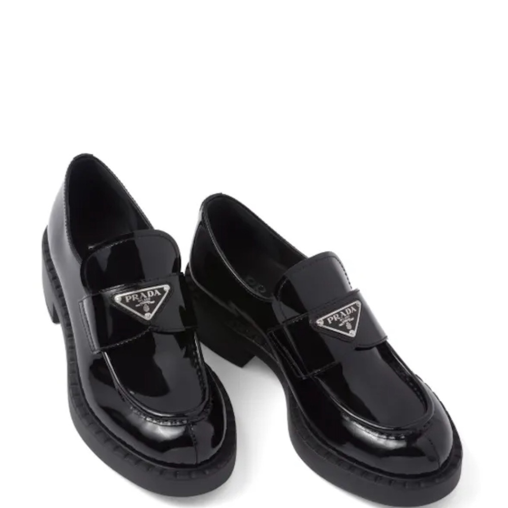 Black Prada Patent Leather Loafers